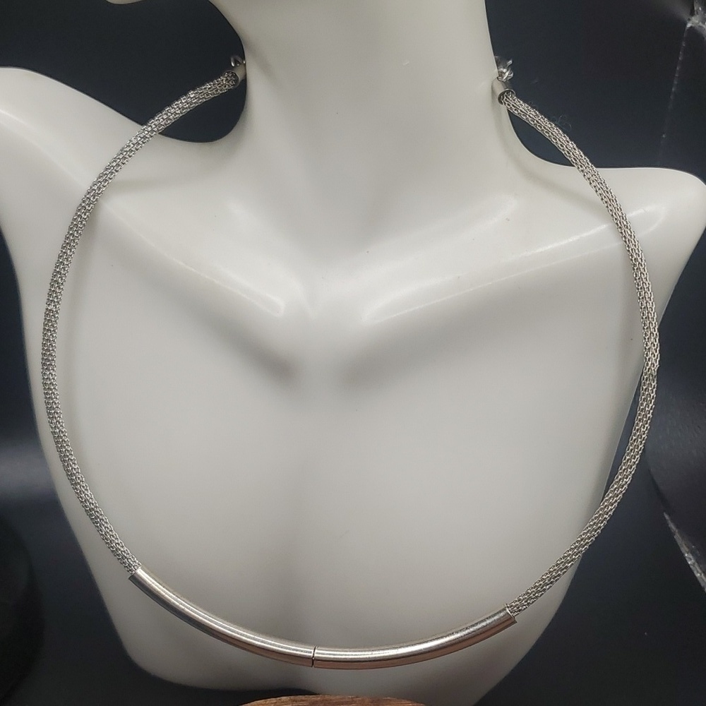 N2705 snake chain mesh‎ collar choker necklace stunning old Hollywood